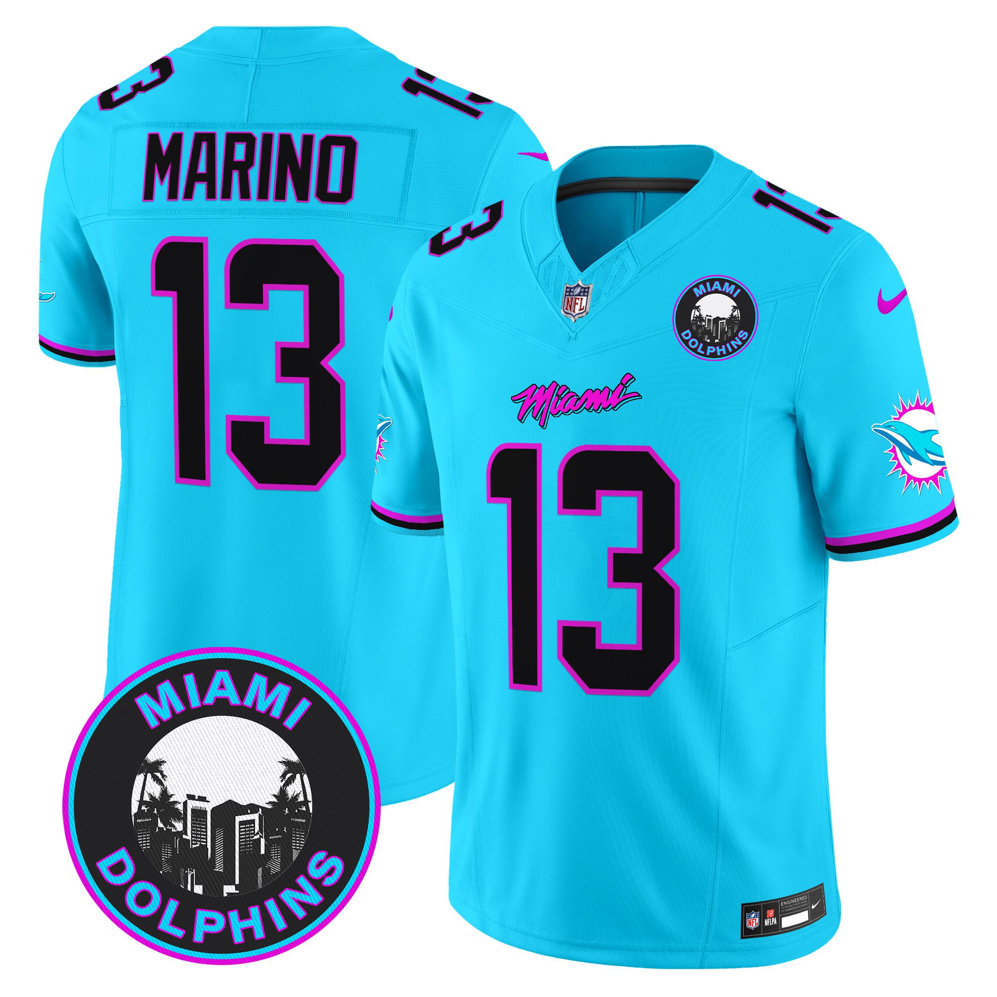 Men Miami Dolphins #13 Marino Light Blue 2024 Nike Vapor Limited NFL Jersey style 1->indianapolis colts->NFL Jersey